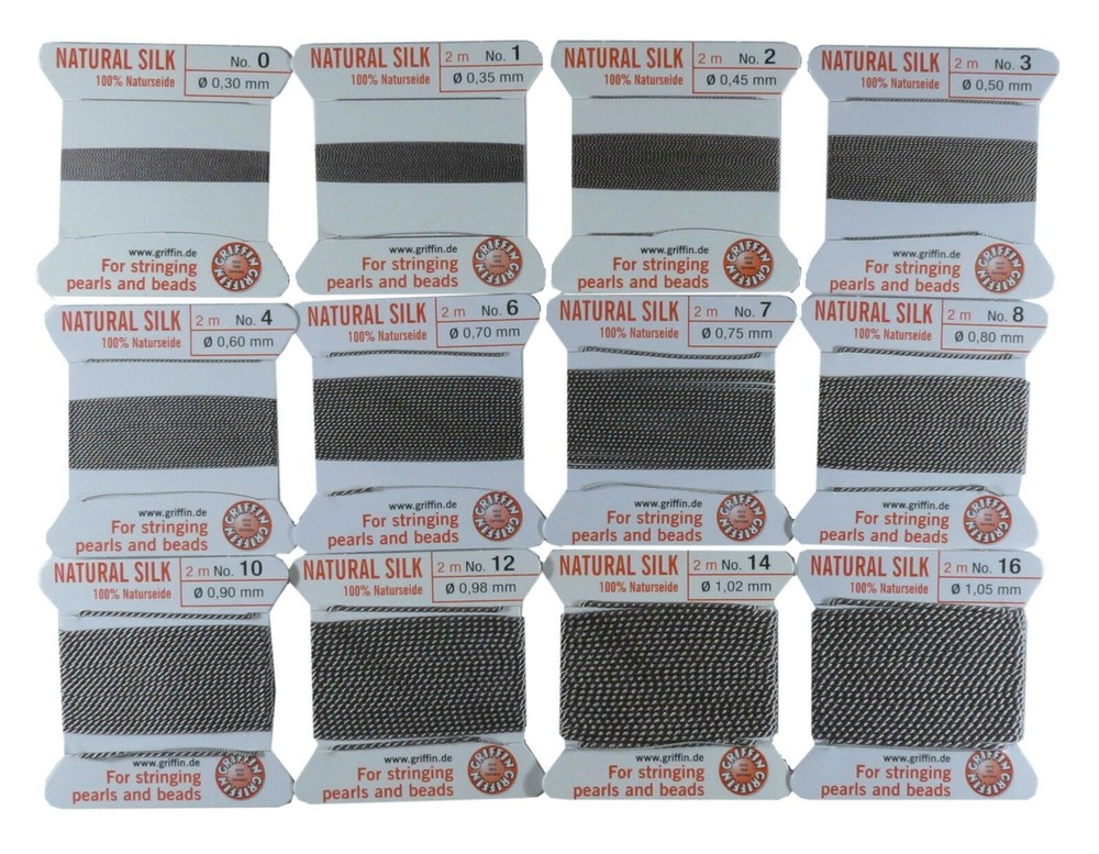 GRIFFIN 100% SILK CORD BEAD STRING THREAD #8-10-12-14-16
