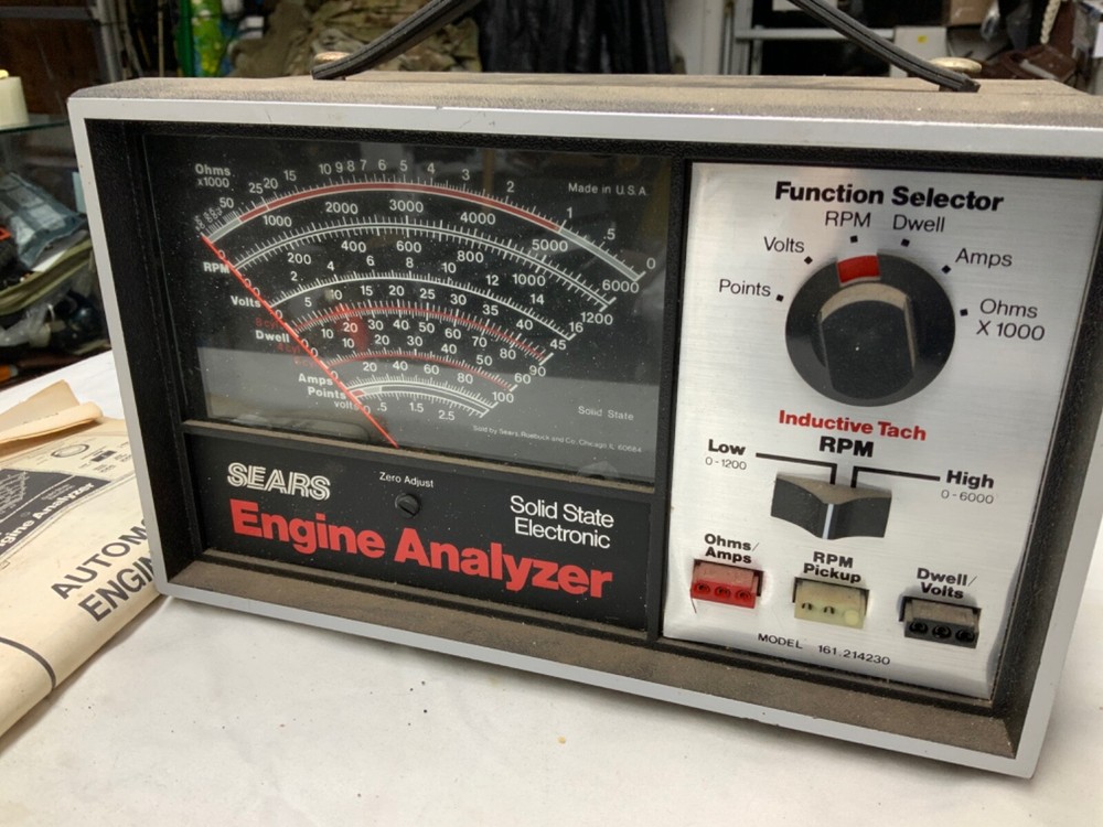 Sears Solid State Electronic Engine Analyzer Model 161.214230 w/ Accessories