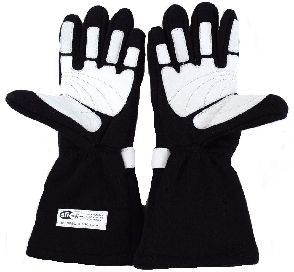 RJS RACING SFI 3.3/20 RACING GLOVES 3-2A/20 ELITE GLOVES SFI 20 BLACK SIZE LARGE