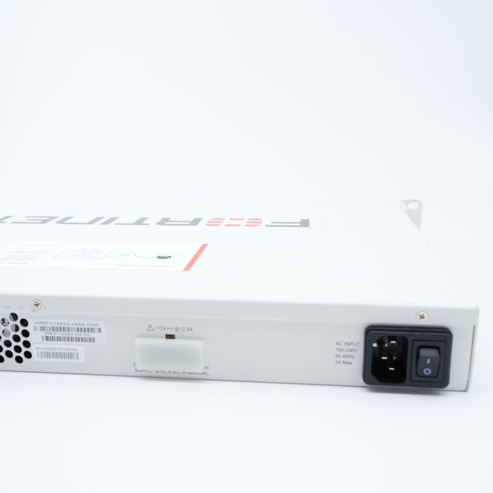 Fortinet Fortigate-200E FG-200E Network Security Firewall Initialized w/Adapter