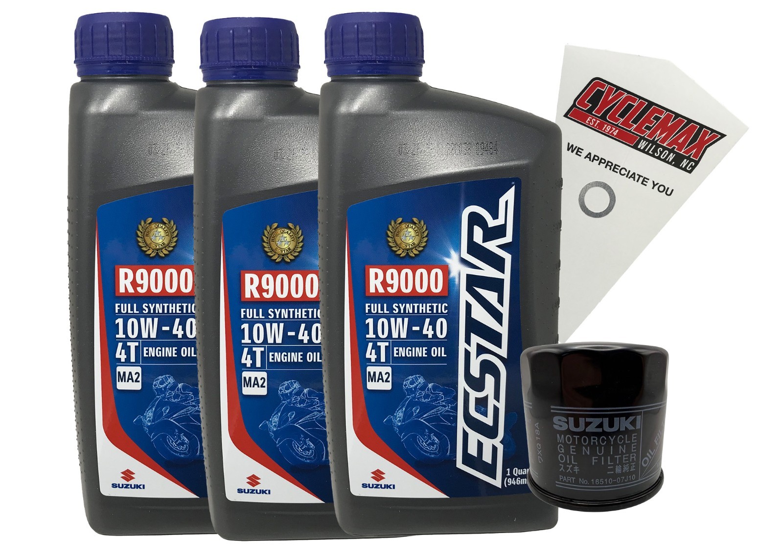 OEM 2001-2021 Suzuki GSX-R600 10w-40 Full Synthetic Oil Change Kit
