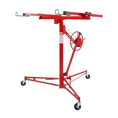 11FT Drywall Lifter Panel Hoist Jack Rolling Caster Construction Lockable 150lbs