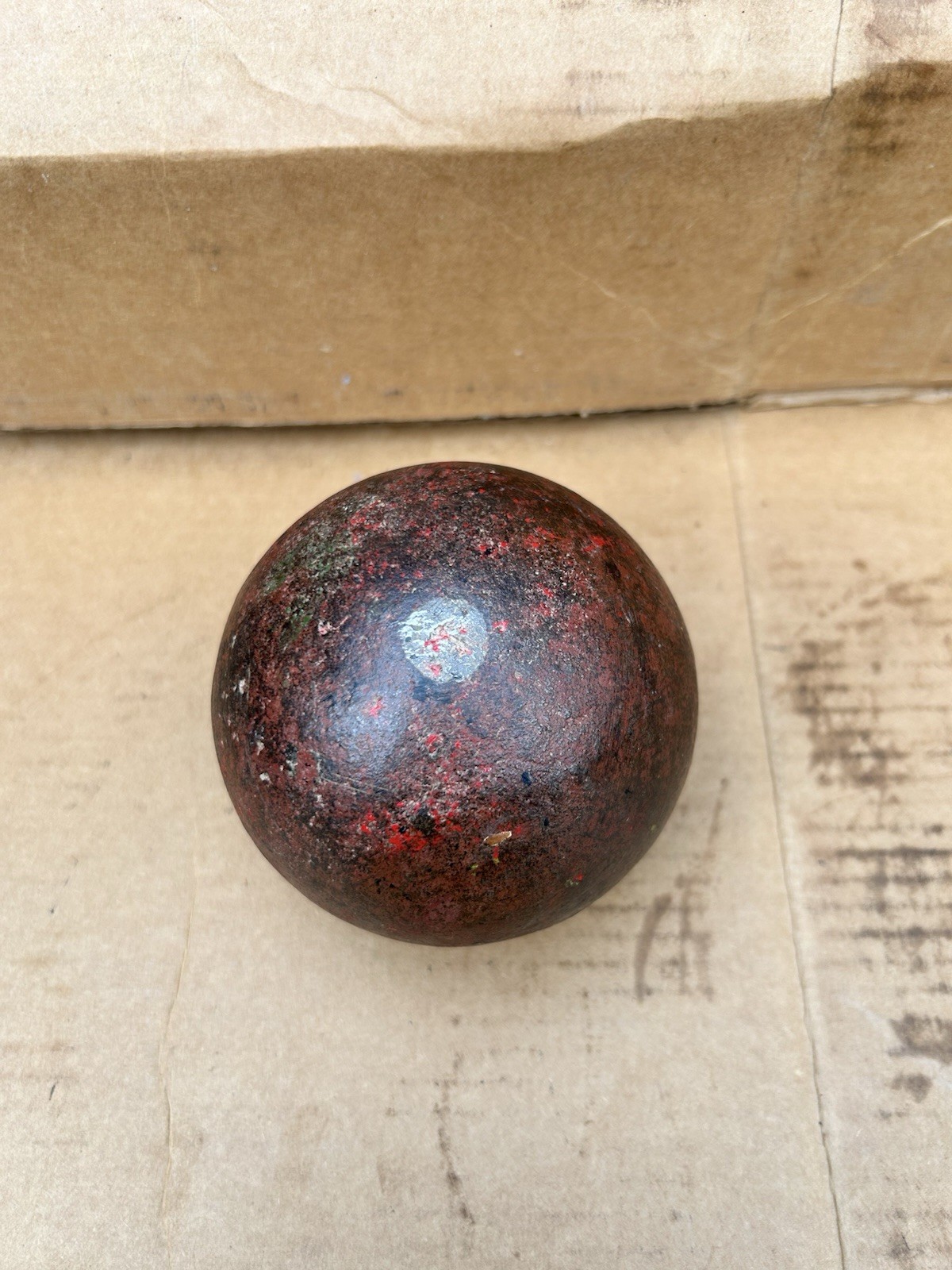 Antique Cast Iron Cannon Ball Cannonball Projectile 13” Around 8 lb+