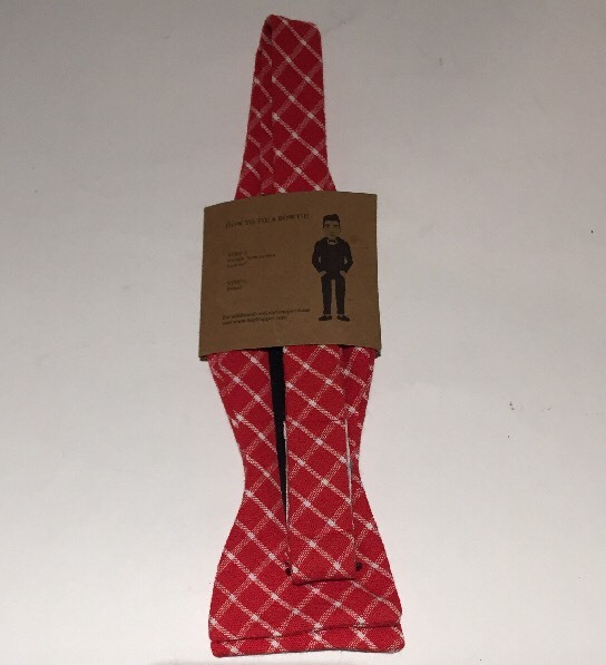 Salt + Dapper Red Checked Cotton Bow Tie
