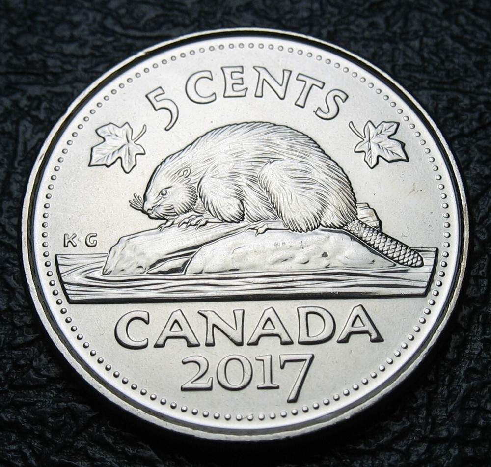 Canada 2017 5-cent Beaver BU ( From a new special wrap roll )