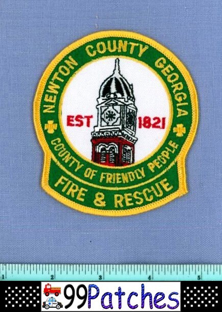 NEWTON COUNTY GEORGIA Fire Rescue Patch COURTHOUSE CLOCK FRIENDLY PEOPLE 6C