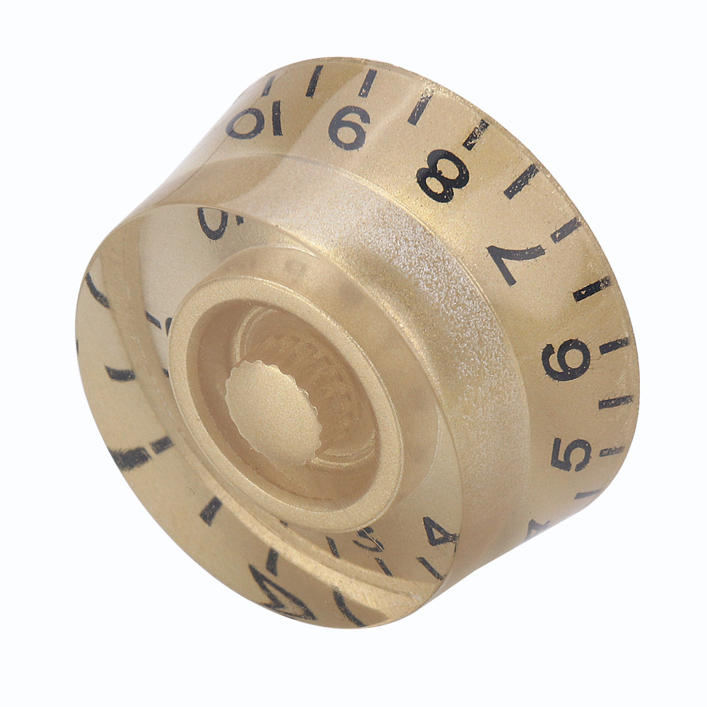 4pcs Acrylic Guitar Knobs Volume Tone Speed Control Knobs Gold with Black words