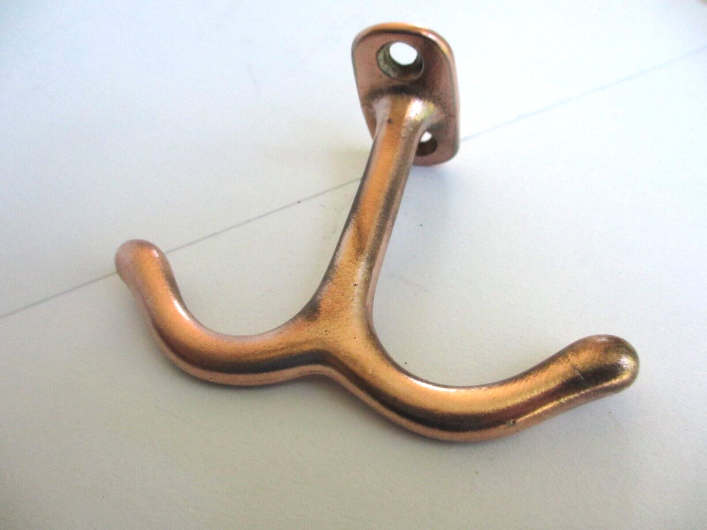 Vintage Under Shelf Ceiling Mount Wardrobe Coat Double Mustache Hook