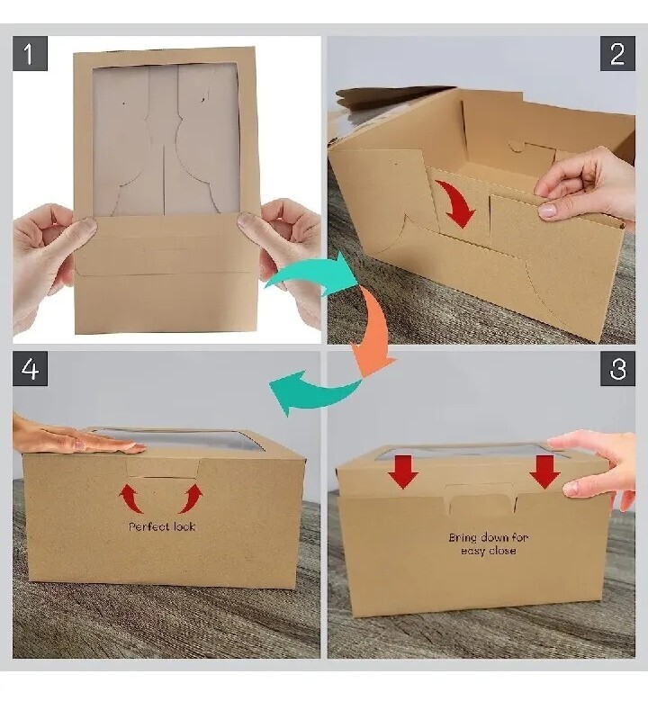NEW/SEALED 10 Pack Brown And White Boxes With Window