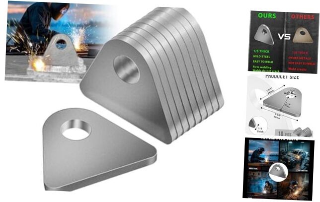Weld on Tabs, Steel Shock Basic Weld Tab, Universal Weld on Tabs Flat Bottom