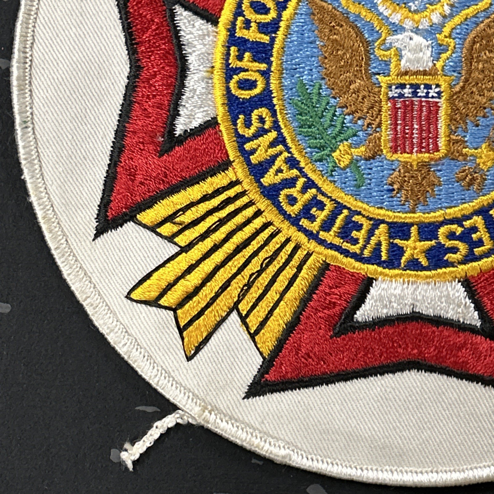 Veterans of Foreign Wars VFW Embroidered White 7” Round Patch