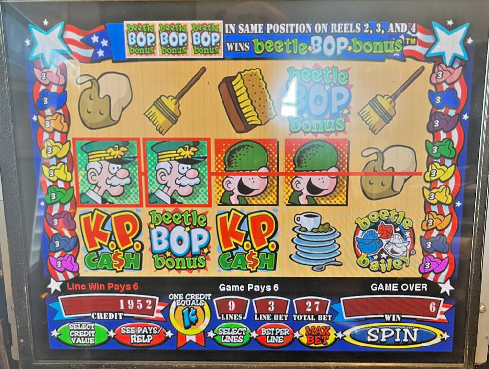 IGT Beetle Bailey KP Software 5R 9 Pay Lines Multi-Denom