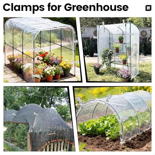 Garden Clips, Stainless Steel Greenhouse Clamps Clips for Netting, Heavy Duty