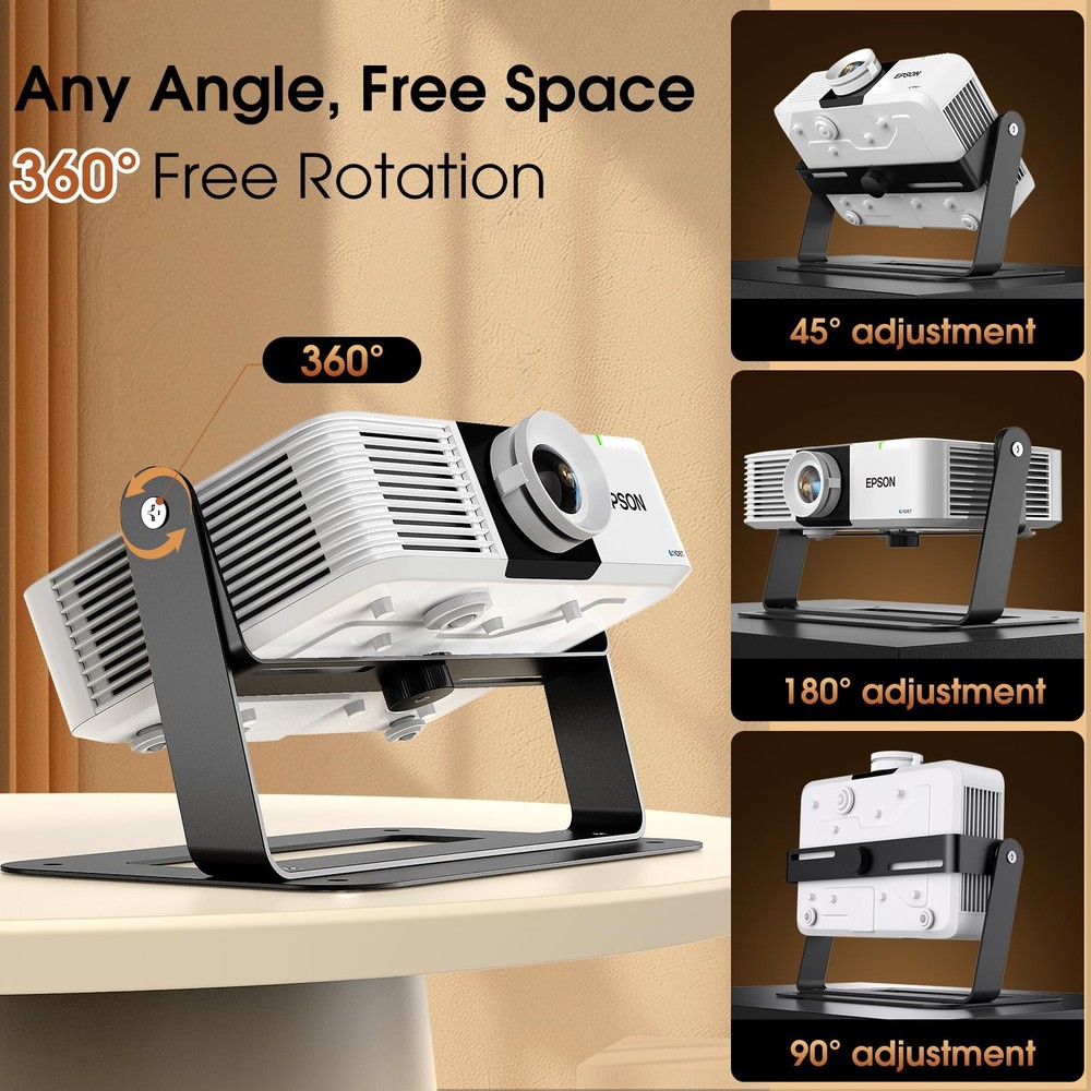 Desktop Projector Mount Ceiling Stand 360 Adjustable 1/4 Screw LED LCD Video