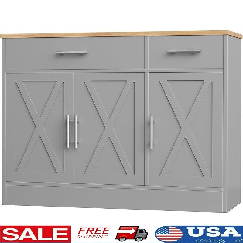 Large Storage Sideboard W/ Adjustable Shelf Buffet Cabinet Kitchen Dining Room