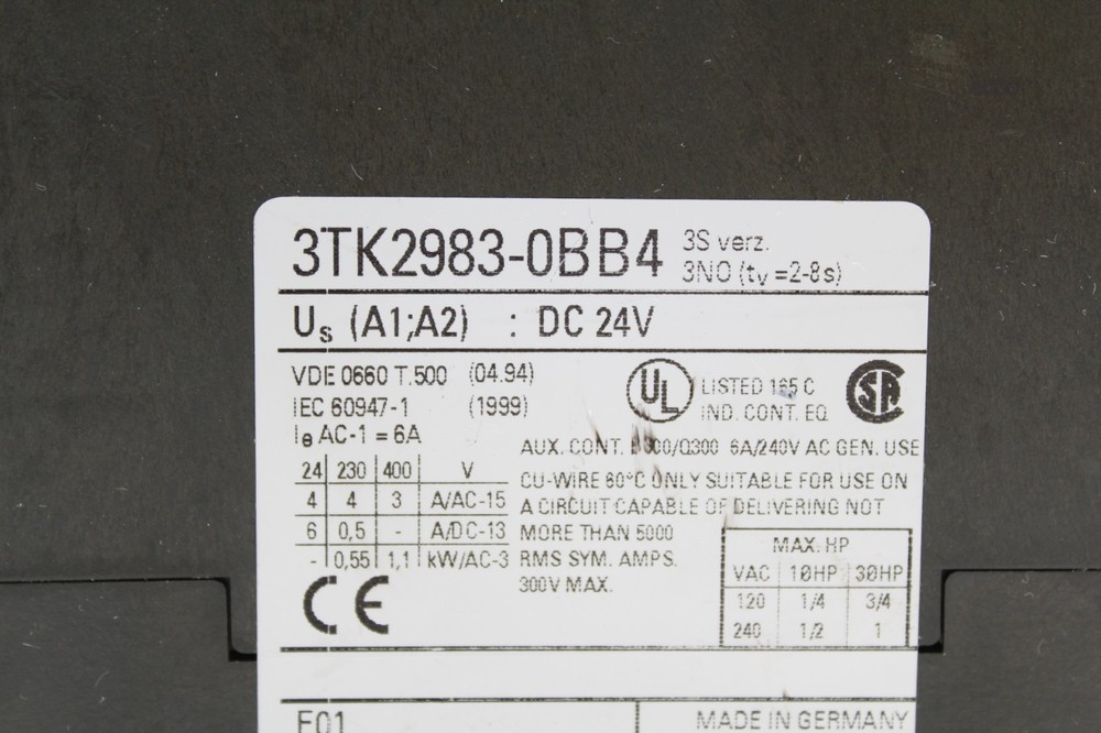 Siemens 3TK2983-0BB4 24VDC Delay Module