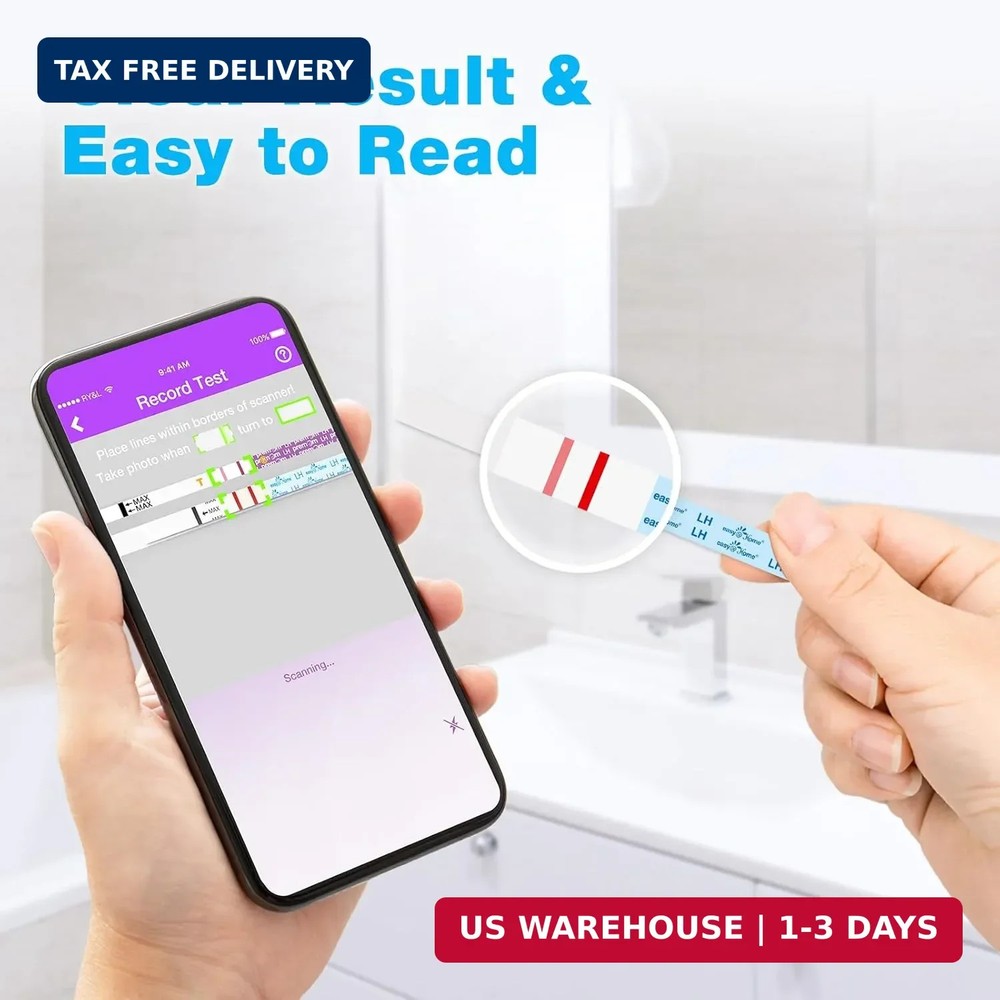 Easy@Home Ovulation Test Strips (50-Pack), FSA Eligible Ovulation Predictor Kit,