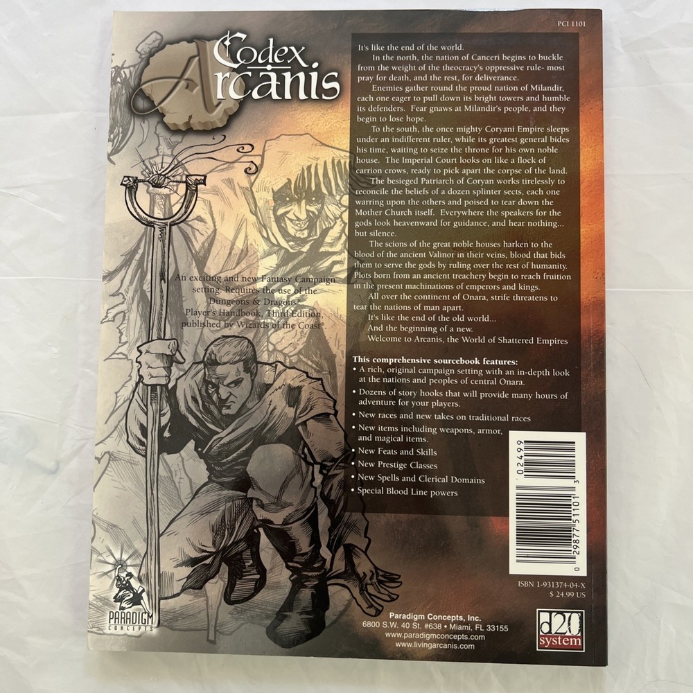 Codex Arcanis Campaign setting - d20 3rd Edition - Paradigm Press