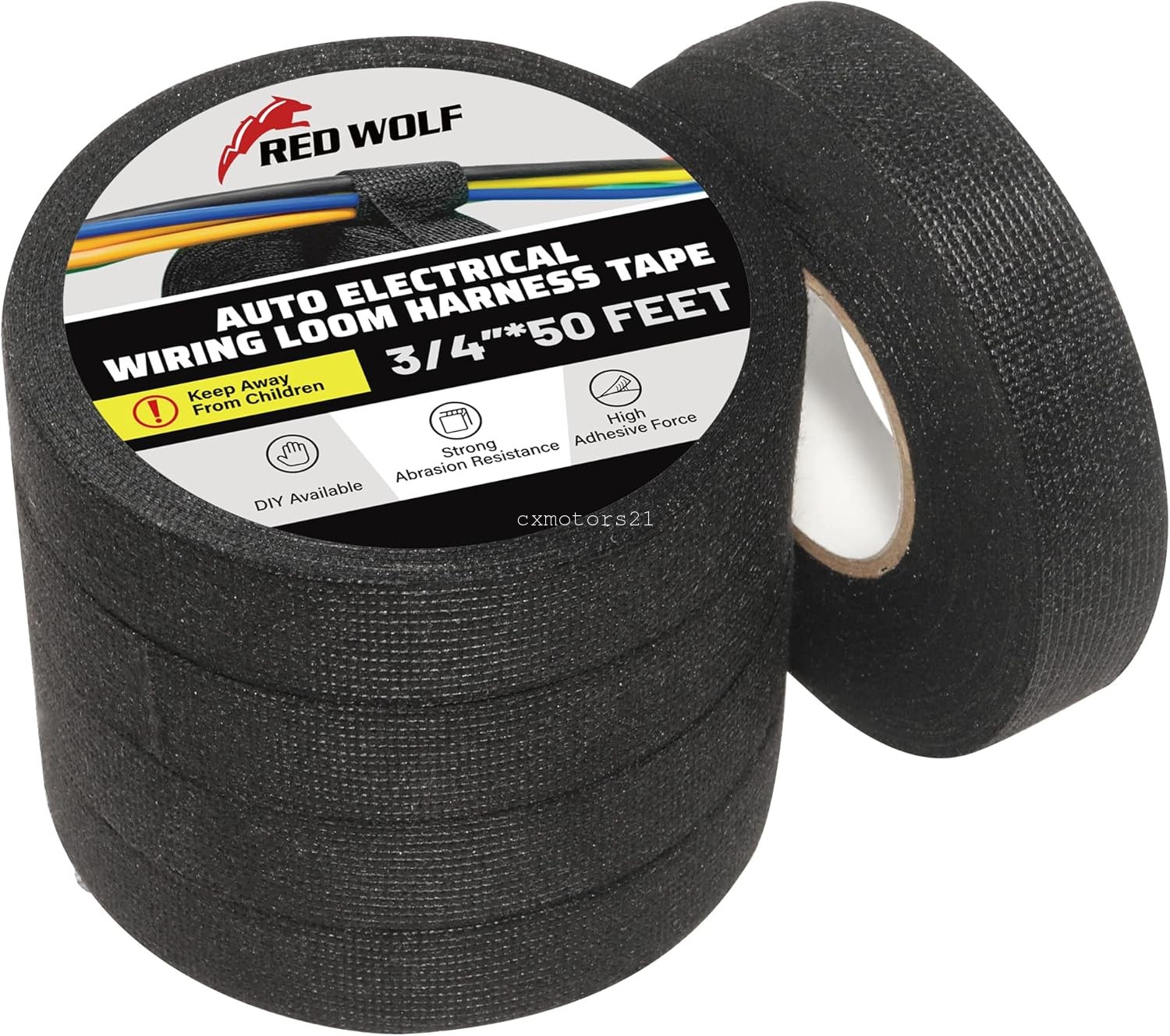 5x High Temp Cloth Tape 3/4'' 50FT for Automotive Wire Loom Harness Protection