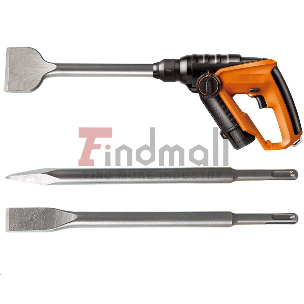 6-Pack Concrete Drill Bit Set Includes Point Chisel + 20mm & 40mm Flat Chisel
