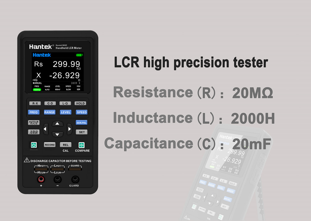 Hantek 1833C Handheld LCR Meter for Inductance Capacitance Resistance Testing