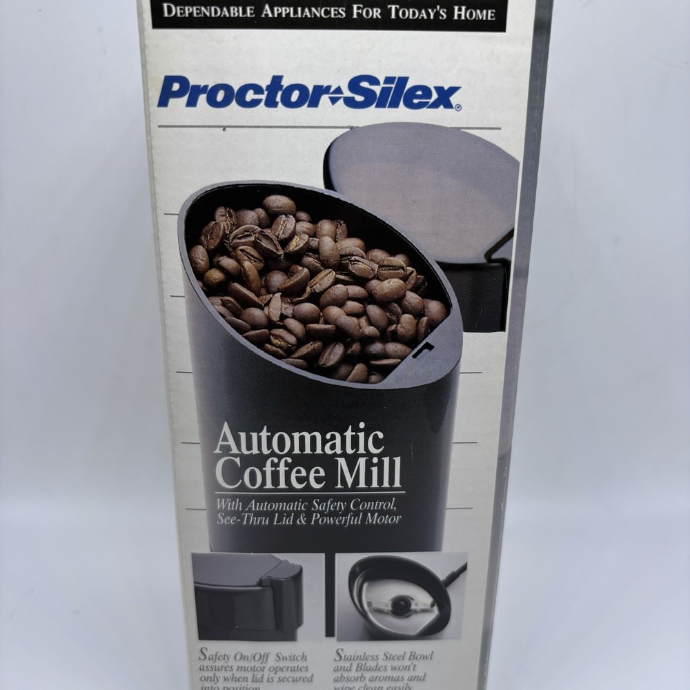 Proctor Silex Model E-1670 Black Automatic Safety Control Coffee Mill Tested