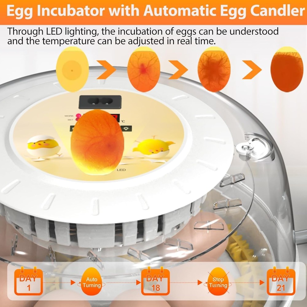 Egg Incubators for Hatching Eggs with Automatic Egg Turner, 8 Incubator for C...