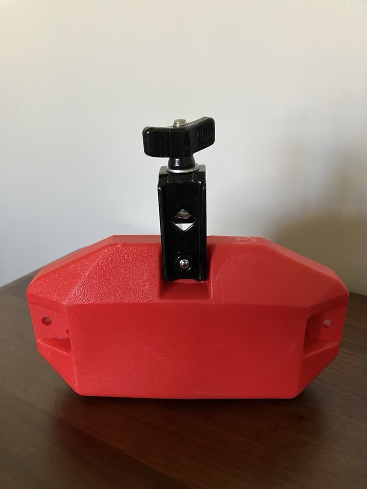 LP Red Plastic Jam Block Percussion Instrument with Mount Analog
