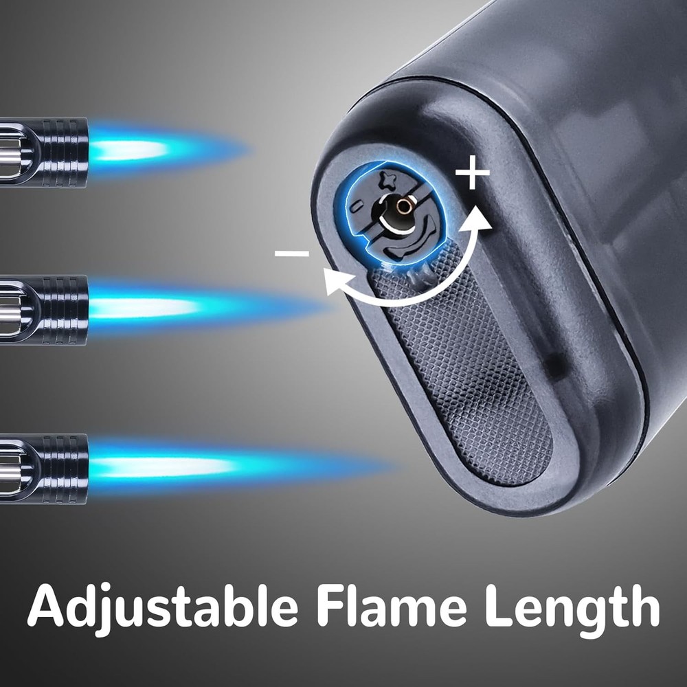 Torch Lighter, 2 Pack Blue Flame Jet Lighter, Adjustable Flame Windproof Lighter