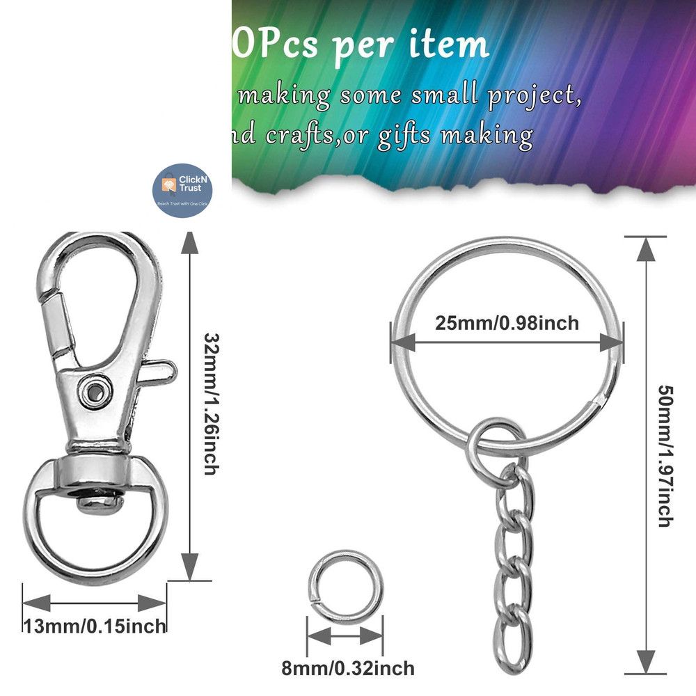 150Pcs Swivel Snap Hook Set,Stainless Small, Set