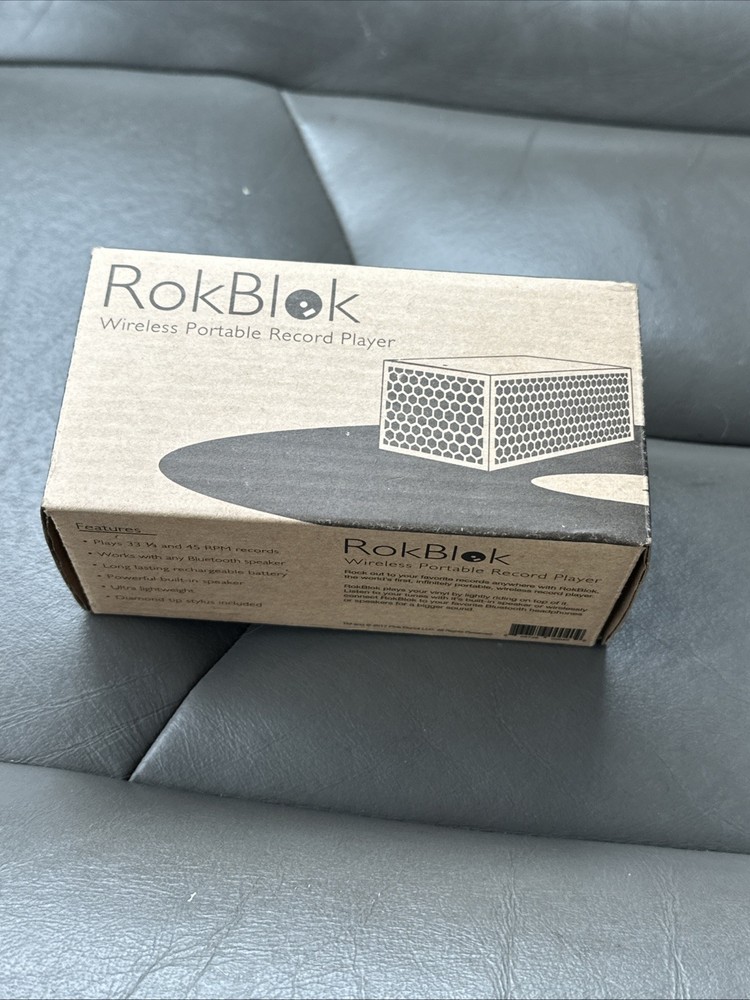RokBlok Wireless Portable Record Player with Built-In Speaker & Bluetooth