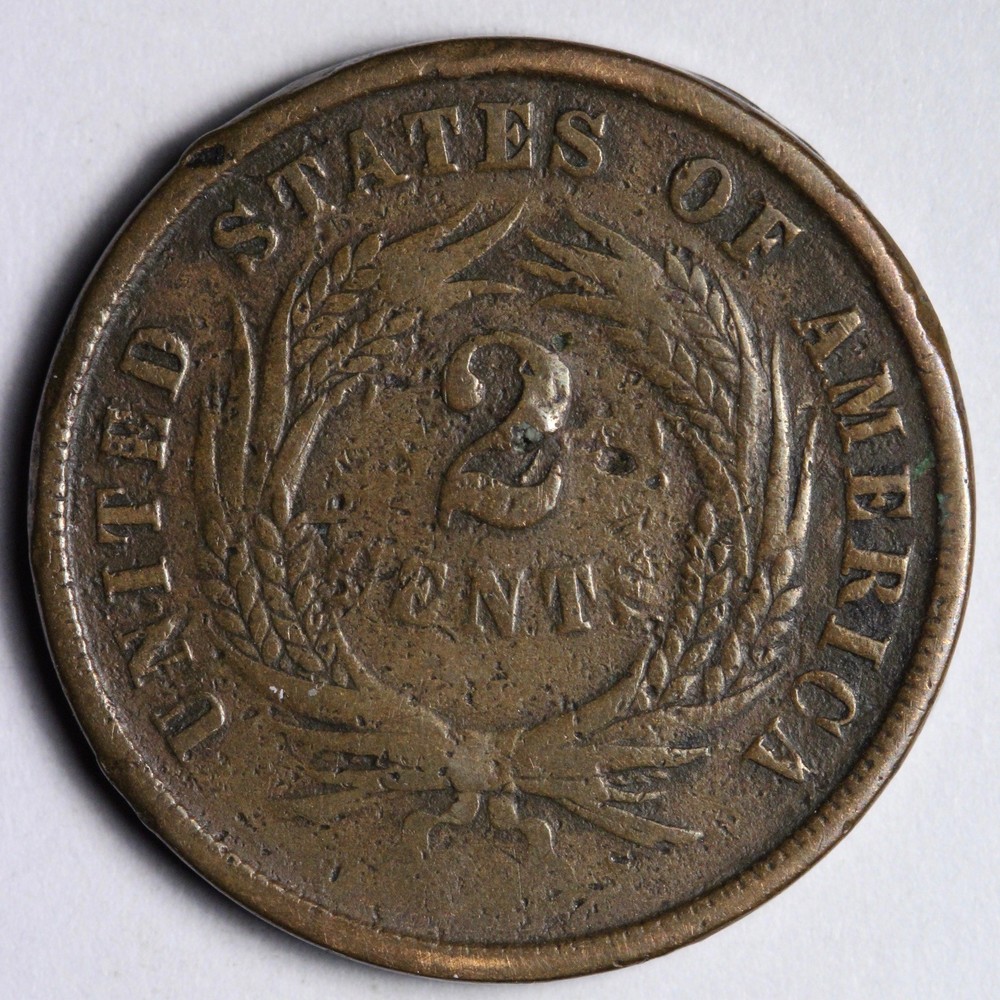 1866 Two Cent Piece XF E175 GWCH
