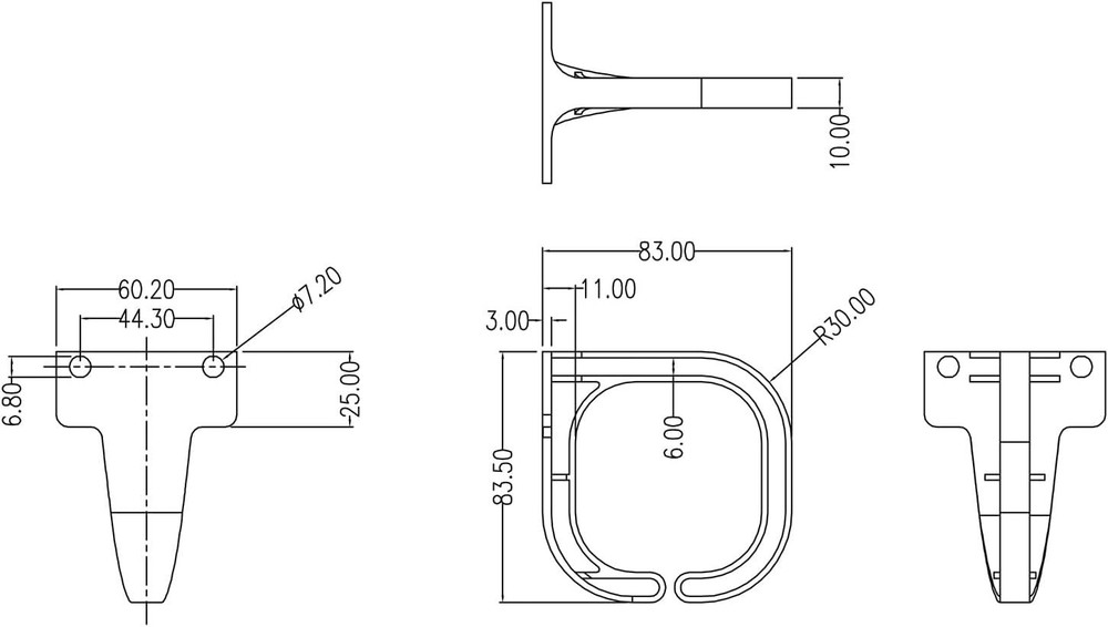 Server Rack Cable Management Loop Eyelet Holder 2U