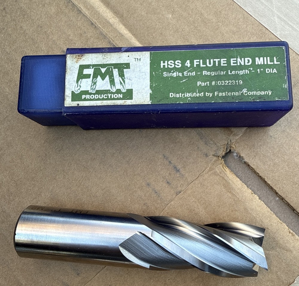 FMT 4 HSS END MILL SINGLE END REGULAR LENGTH, 1” DIAMETER, 4.5”LENGTH
