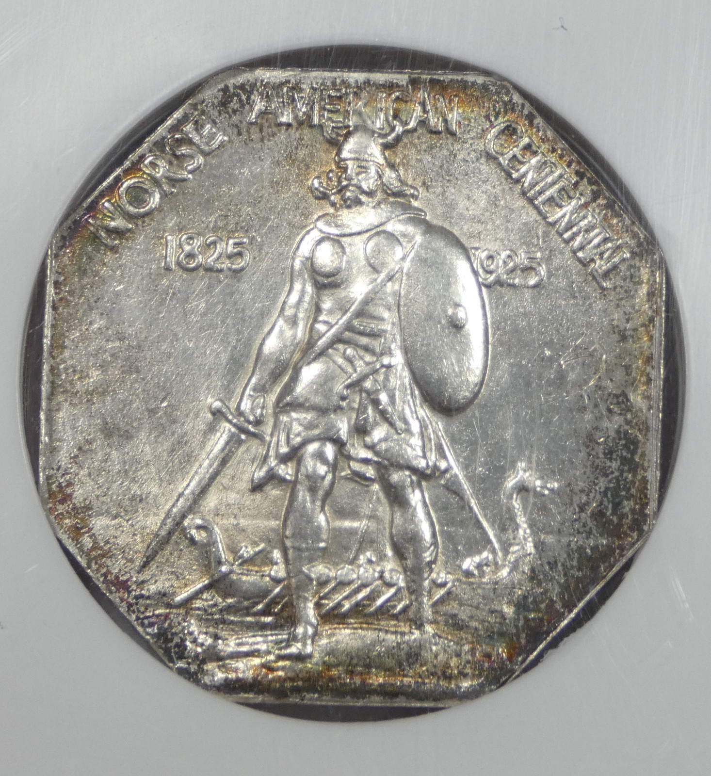 1925 Norse American Silver Commemorative Medal Thin Silver CAC & NGC MS 64