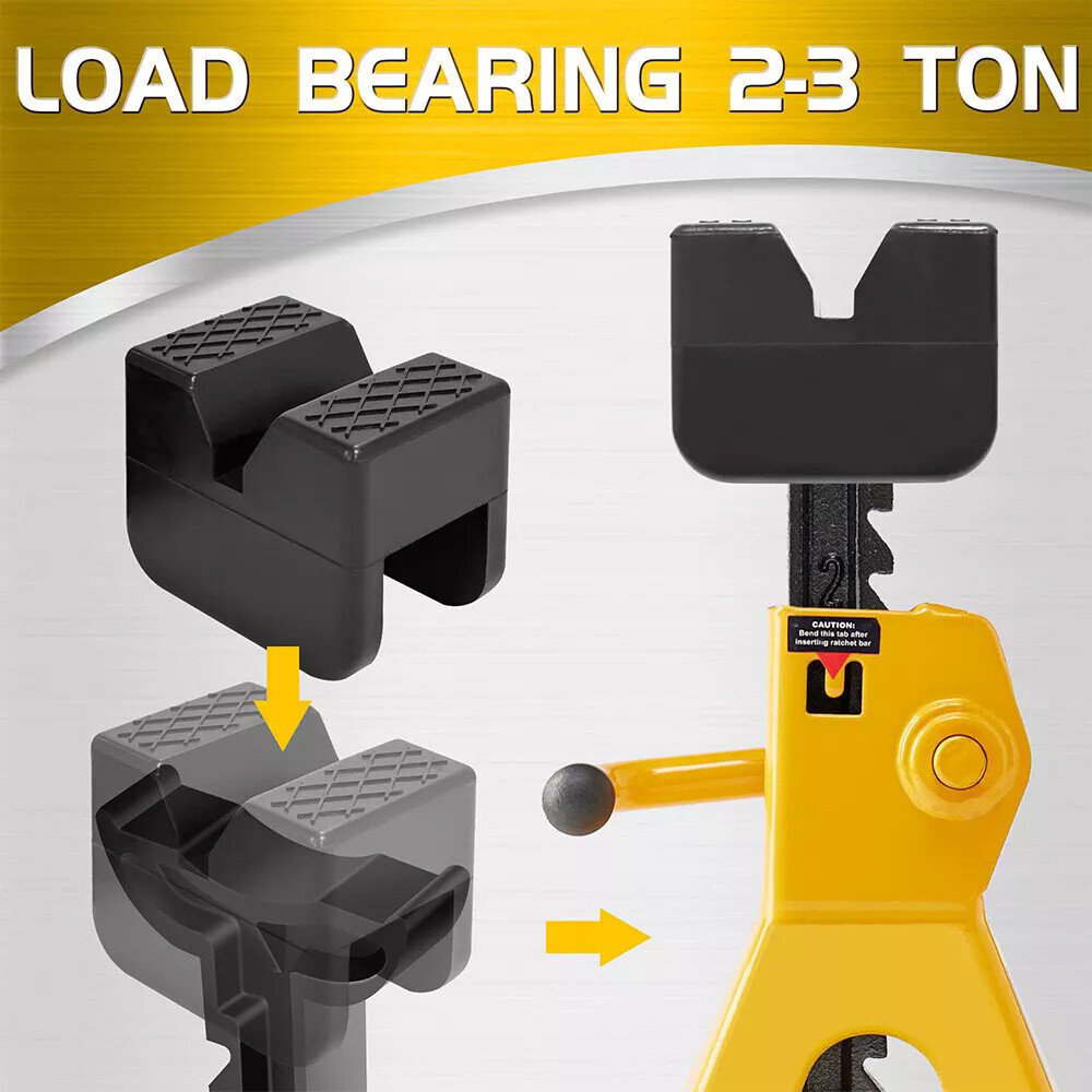 2pc Rubber Axle Jacking Pads Jack Stand Pad Adapter Frame Rail Protector Slotted