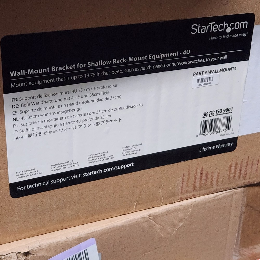 Startech Wall mount 4U Wall Mount Rack New