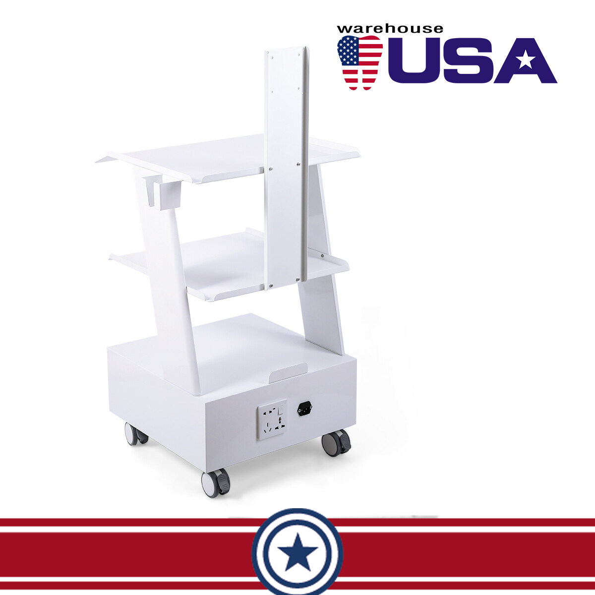 Dental Portable Mobile Folding Chair Turbine Unit 4 Hole /Trolley Rolling Cart
