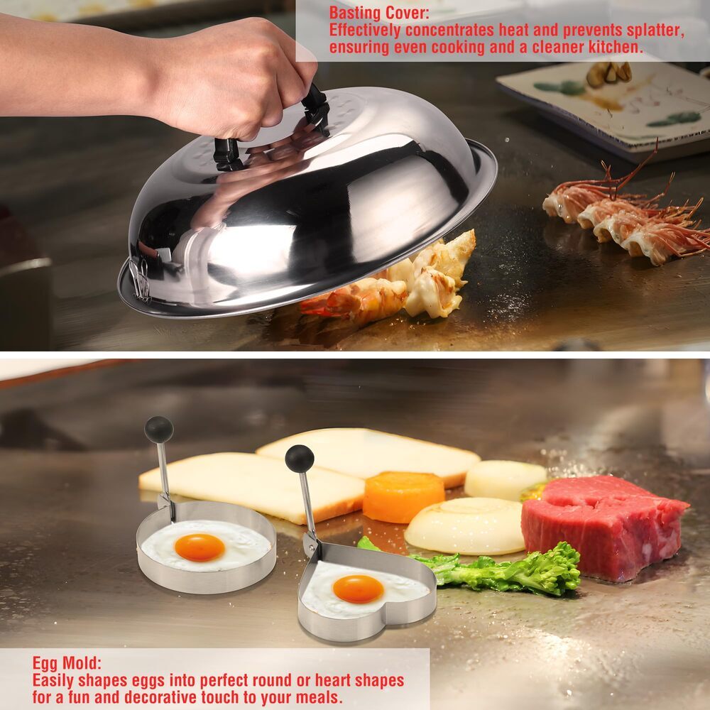 PARGRILL 128PC Griddle Accessories Kit Flat Top Grill Accessory Set Grilling Set