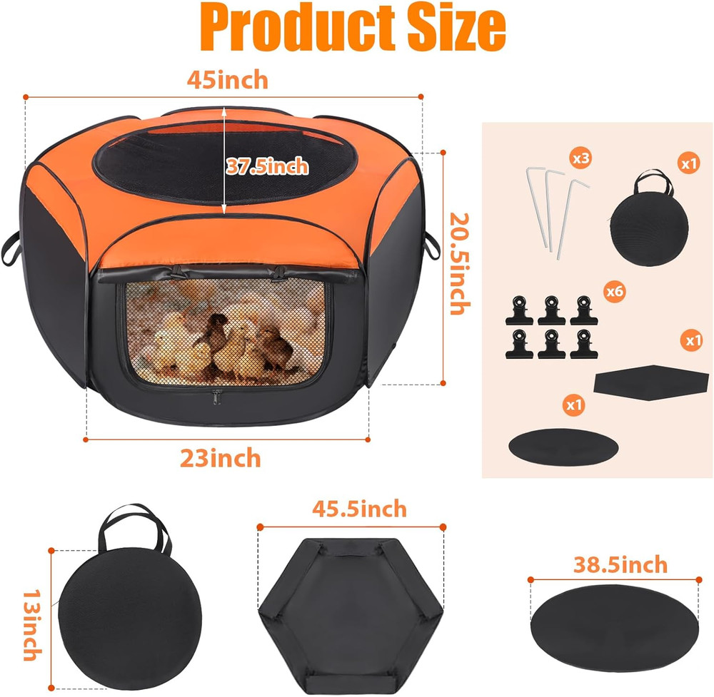 Chick Brooder Box, Upgrade Double Door Brooder Box for Chick Starter Kit, Pop-Up