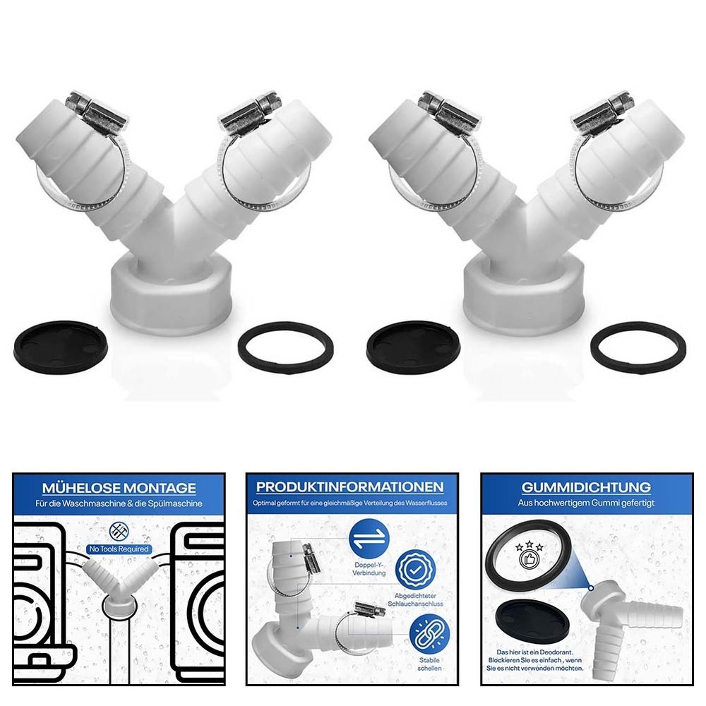 Y Drain Adapter with 45 Degree Angle for Optimal Drainage and Space Saving