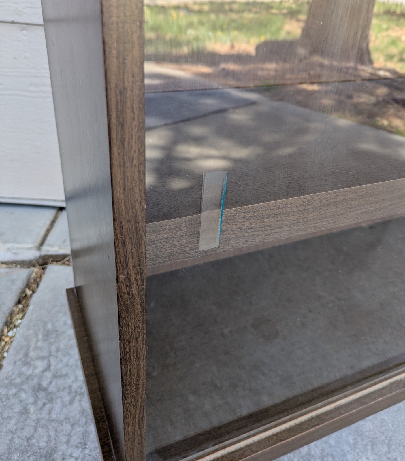 Vintage Mid Century Modern Bookcase Shelf Display Cabinet Sliding Glass Door E26