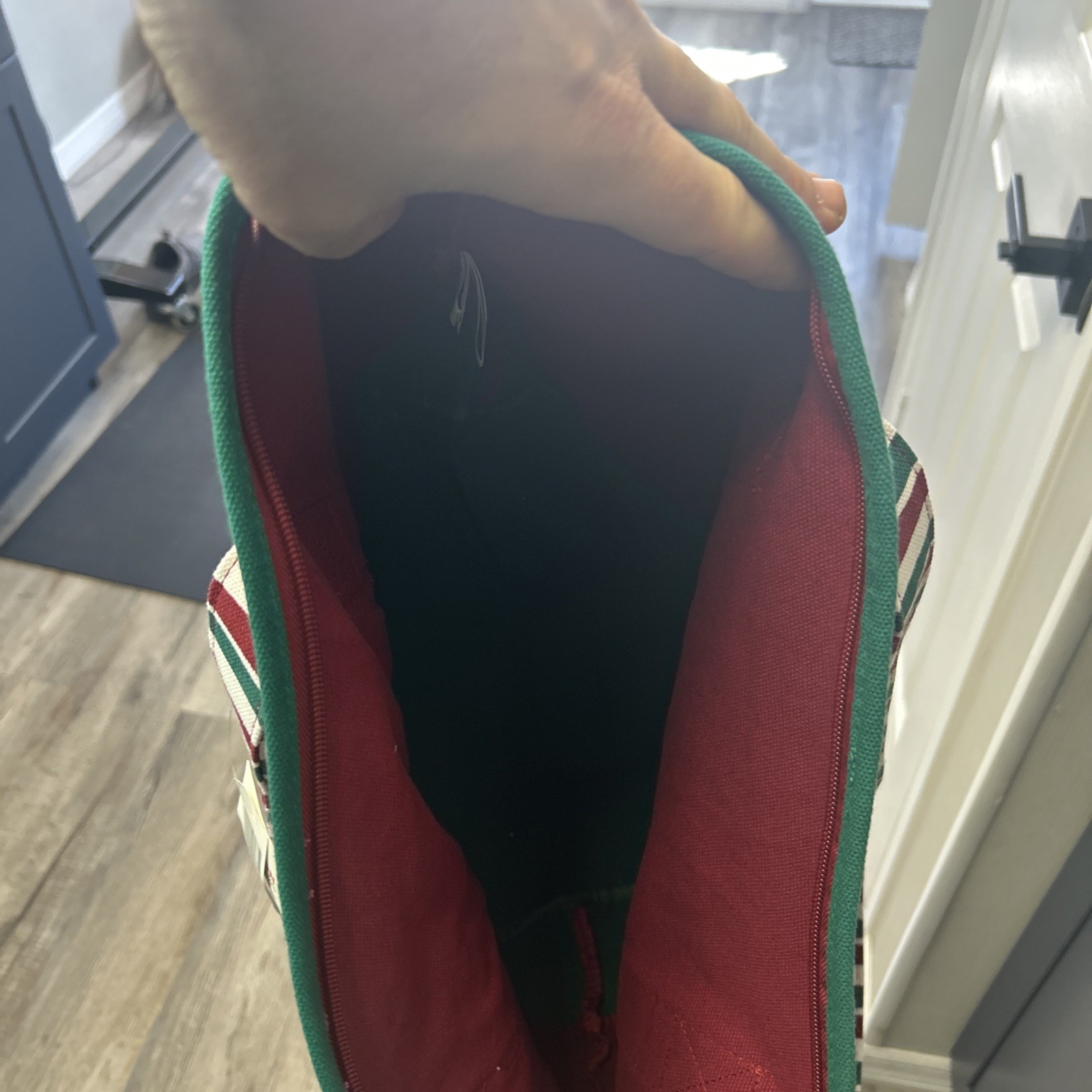 Walt Disney World Mickey & Minnie Mouse Christmas Canvas Tote Bag w/ Zipper NEW