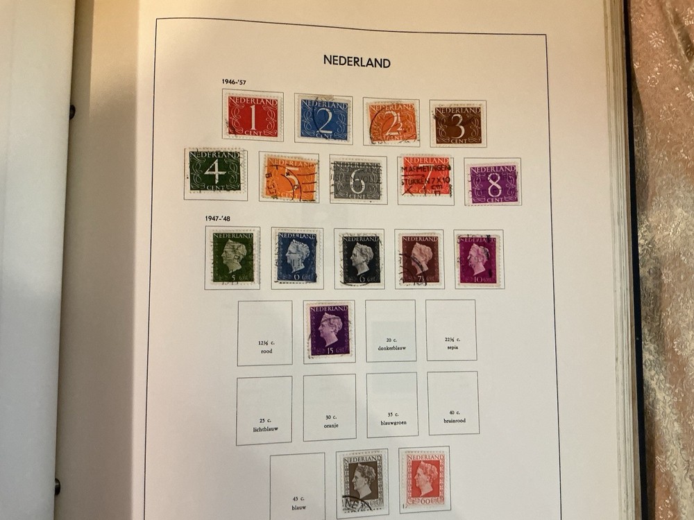 Vintage Stamp Album From Netherland, From The Year 1869, With Over 200 Stamps