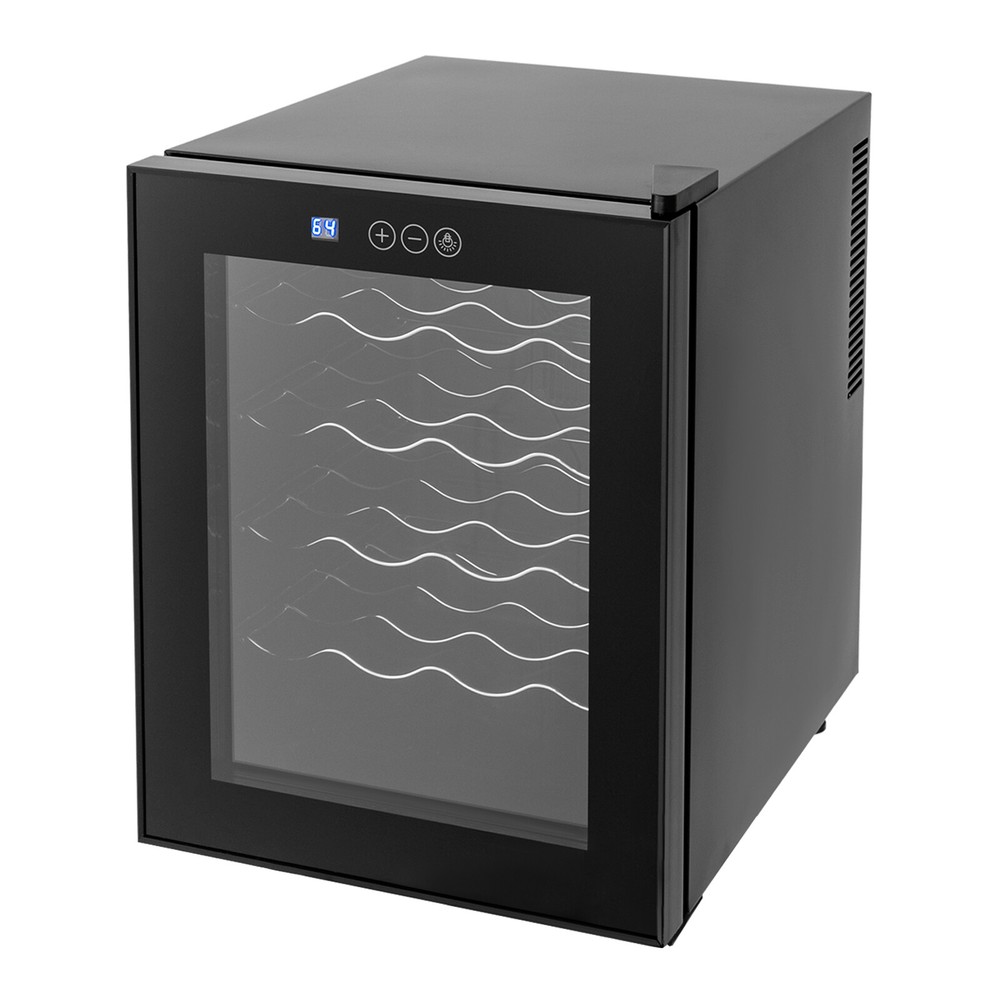 Black Wine Fridge 48L 20-Bottles Small Wine Cooler Rectangular Wine Cellar 110V