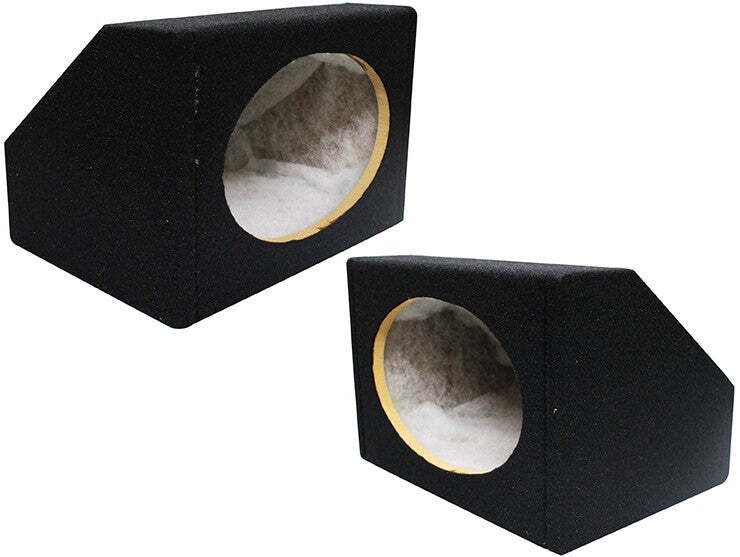 2 Absolute 6.5" Single Angled Subwoofer Enclosure Speaker Box - Black