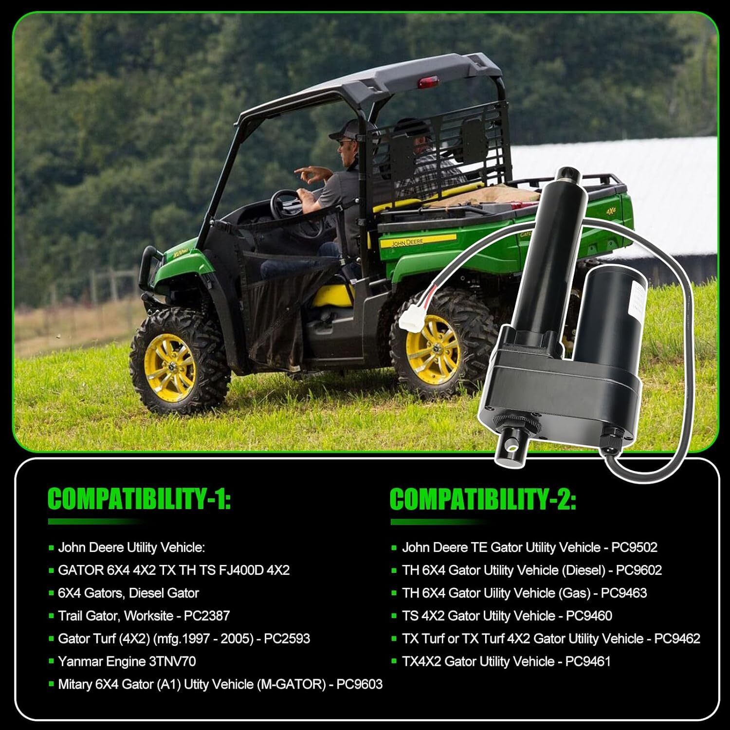 For John Deere 4X2 6X4 TE TH TS TX M-Gator NEW Lift Actuator AM133408 AM131228