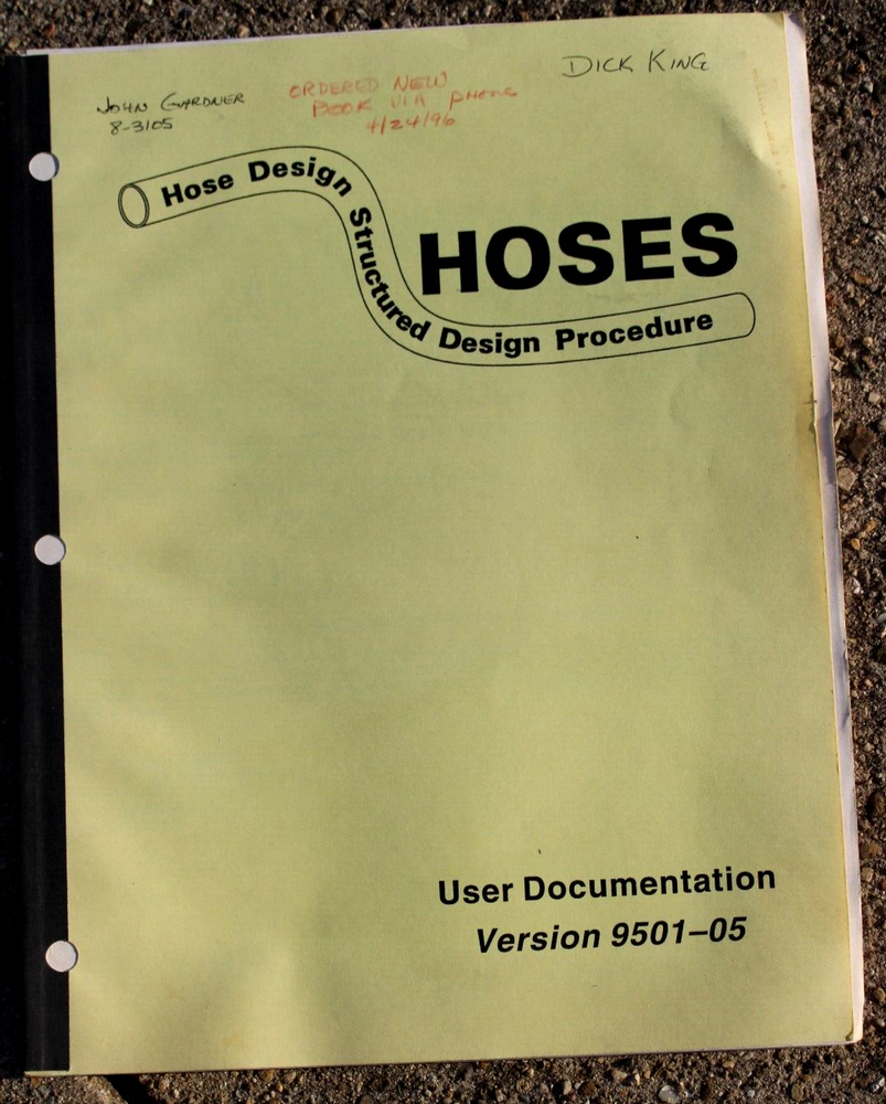 1995 Caterpillar Inc. Hoses Hose Design Structured Design User Doc. Computer