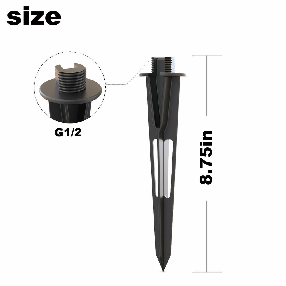 GOODSMANN Sturdy Solid Ground Spike Path/Spot/Floodlight Replacement Stake 2 PCS