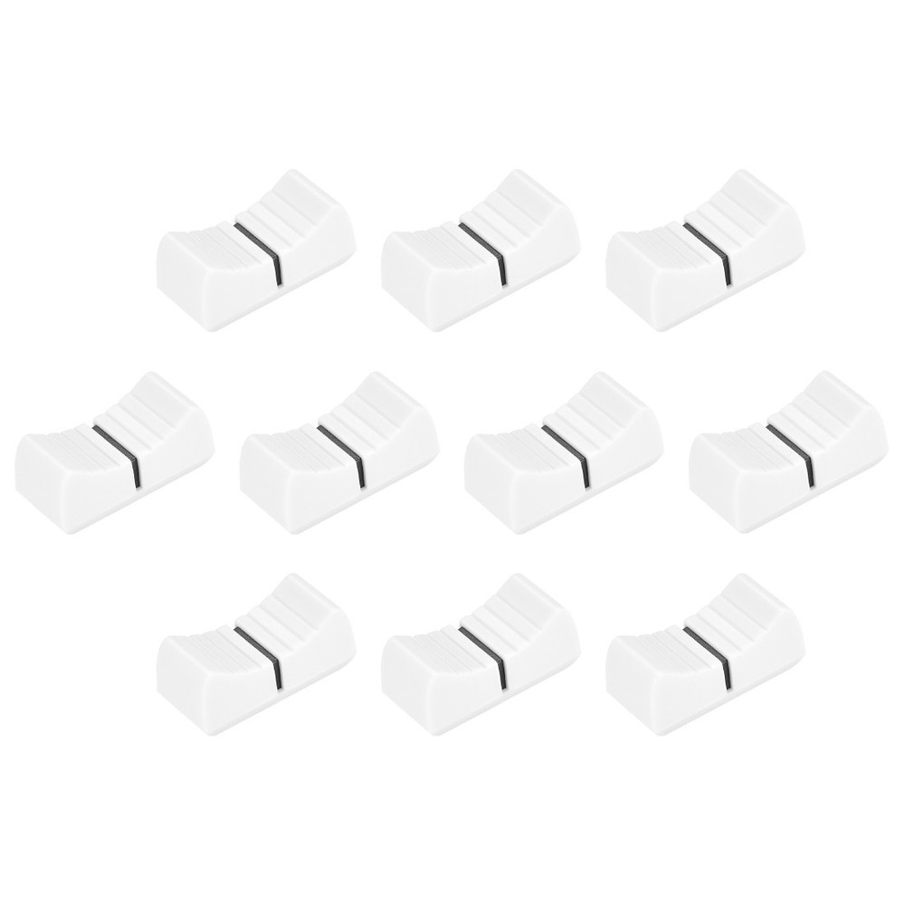 10pcs Console Mixer Slider Fader Knobs Replacement for Potentiometer White Black